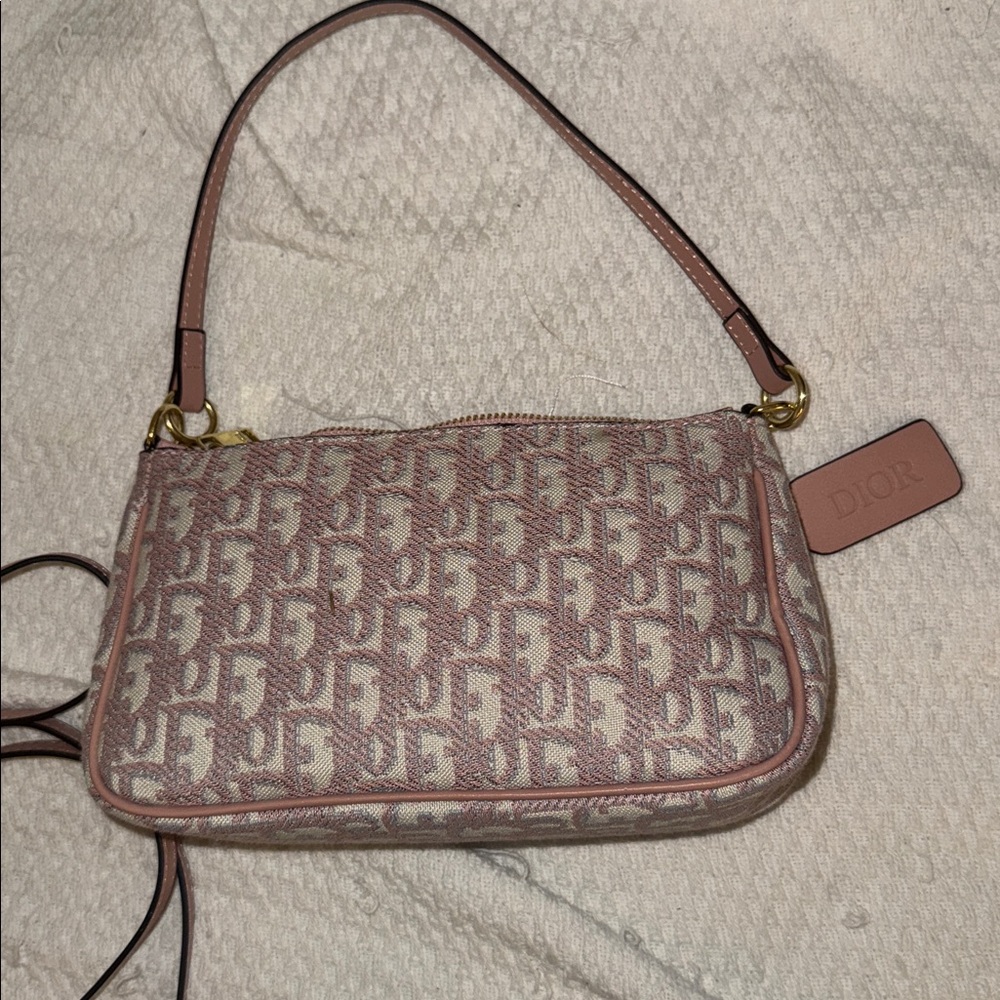 Faux Dior Pink and Cream Shoulder Bag - Picture 8 of 8
